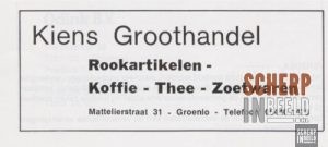 Advertentie: Kiens Groothandel.
