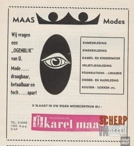 Advertentie: Mode Karel Maas, Markt 9