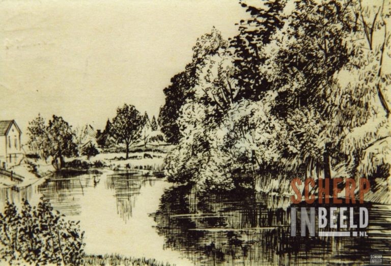Houtwal met Halve Maan, pentekening