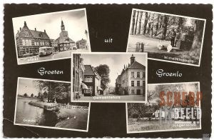Groeten uit Groenlo: Ansichtkaart zwart wit Groenlo.