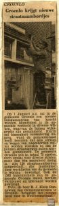 Publicaties in kranten en bladen : Omnummering in 1956. Bron : Groenlose Gids