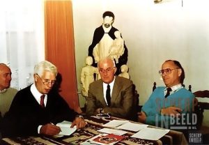 St.Vincentiusvereniging: Personen.v.l.n.r. de heren…1 ??, 2 Jan Mali, 3 Wim Roerdink,