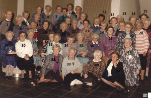 Handwerkgroep voor senioren poseert voor groepsfoto