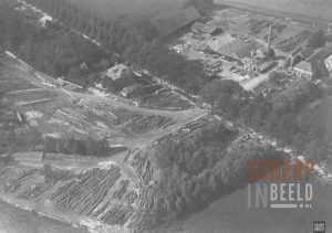 Stoomhoutzagerij Nahuis: Luchtfoto 1928. Bron: Stadsmuseum Groenlo.