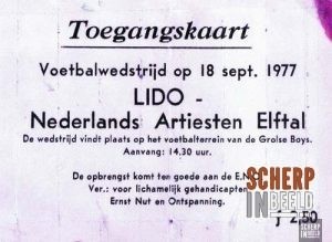 Voetbalvereniging Grolse Boys : Toegangskaart Lido Nederlands artiesten elftal.