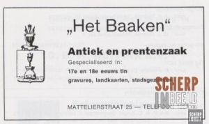 Advertentie: Het Baaken, Mattelierstraat 25.