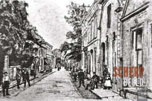 Stadstekeningen: Een pentekening,.Beltrumsestraat richting de Markt gezien.