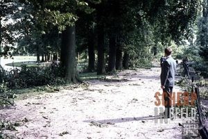 Windhoos 13 augustus 1966: Veel bekijks de dag na de windhoos op de Houtwal