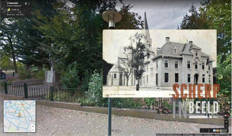 Heden-verleden: Montagefoto oude Pastorie Calixtuskerk.